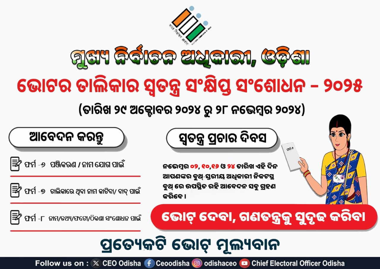 ଭୋଟର ତାଲିକା ସଂକ୍ଷିପ୍ତ ସଂଶୋଧନ